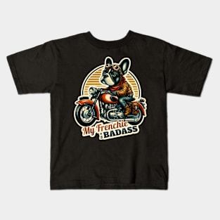 Biker French Bulldog Kids T-Shirt